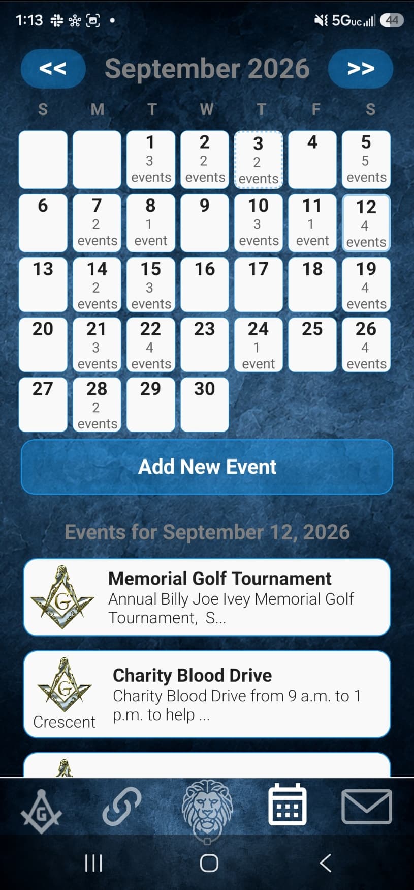 Events calendar
